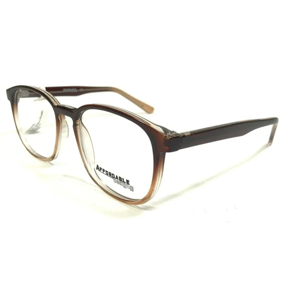 Affordable Designs Eyeglasses Frames CAMPBELL BROWN FADE Square 52-20-145